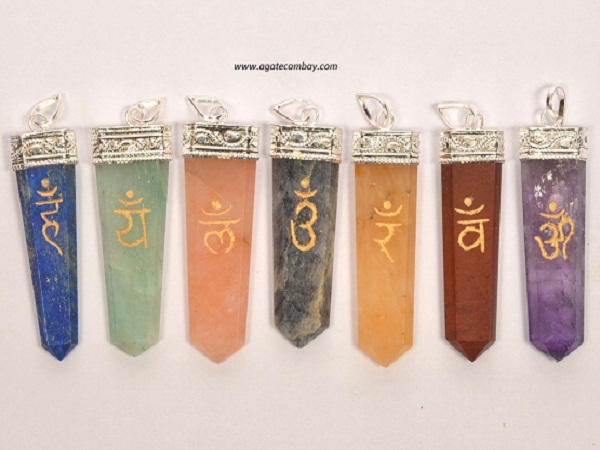 Engrave Chakra Flat Pendant Set