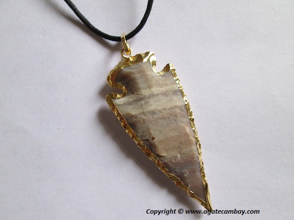 Agate Fancy Arrowhead Necklace
