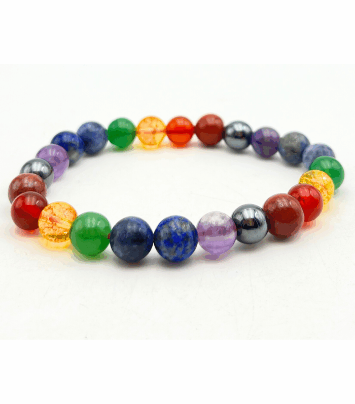 Seven Chakra Single Stone Bracelet