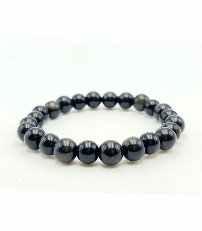 Gold Sheen Obsidian Single Stone Bracelet
