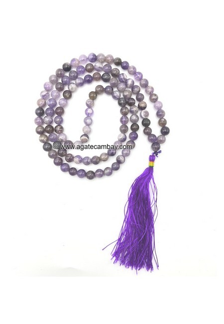 8 mm Amethyst Japa Mala Without Knotted