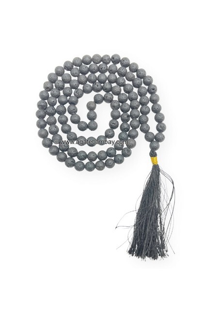 8 mm Lava Japa Mala Without Knotted