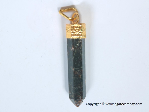 Garnet Pencil Point Pendant With Gold Plated