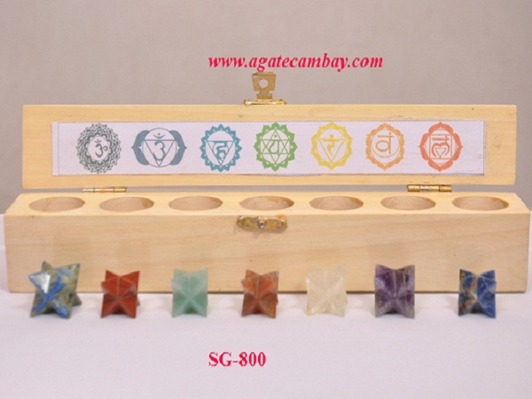 Chakra Merkaba Set With Wooden Box