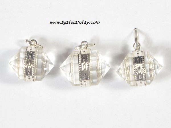 Clear Crystal Quartz Herkimer Diamonds Pendant
