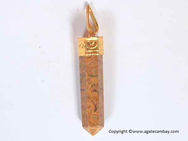 Sea Fossil Pencil Point Pendant With Gold Plated