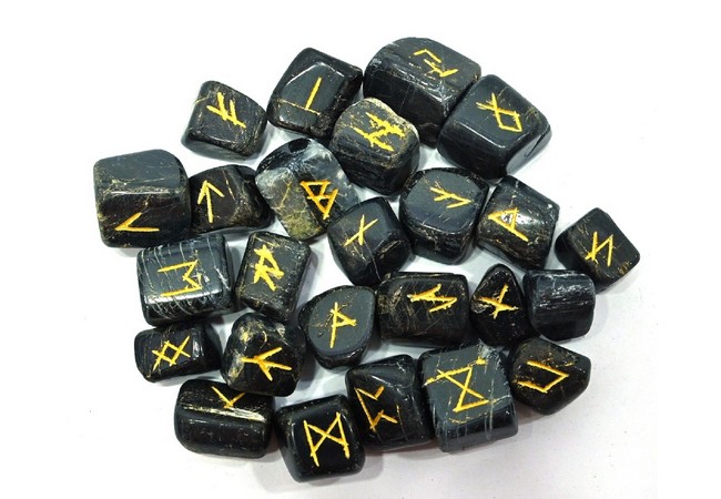 Black Tourmaline Rune Set