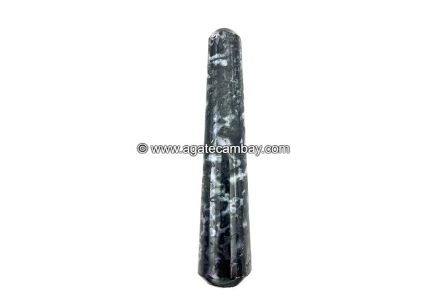 Gemstone Indigo Gabbro Plain Massage Wand