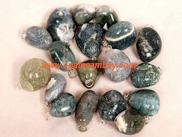Moss Tumbled Pendants