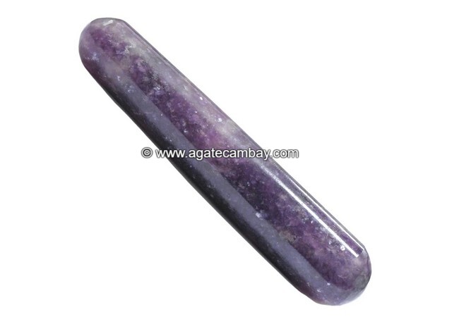 Gemstone Lepidolite Plain Massage Wand