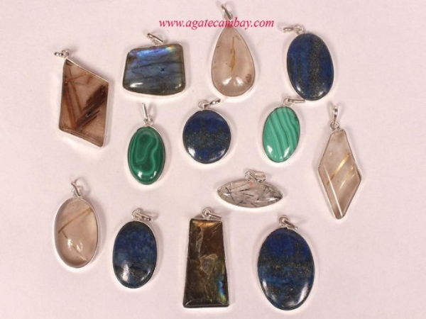 925 Silver (GS)Setting Cabochons Pendants