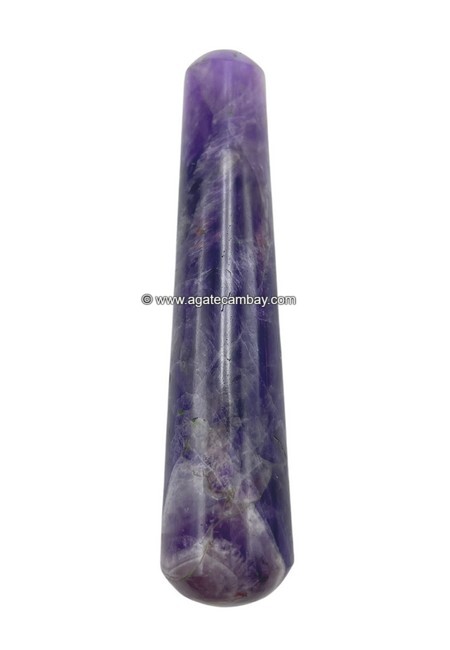 Gemstone Amethyst Plain Massage Wand