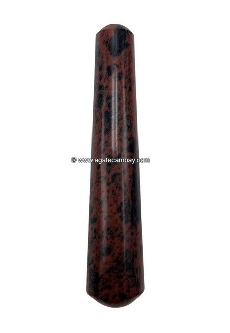 Gemstone Mahogany Obsidian Plain Massage Wand