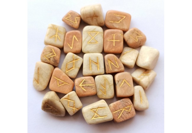 Cream Moonstone Rune Set