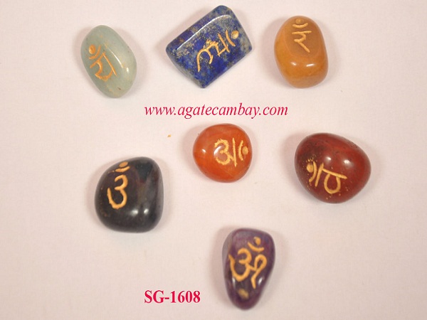 Chakra Engrave Tumbles Sanskrit Set