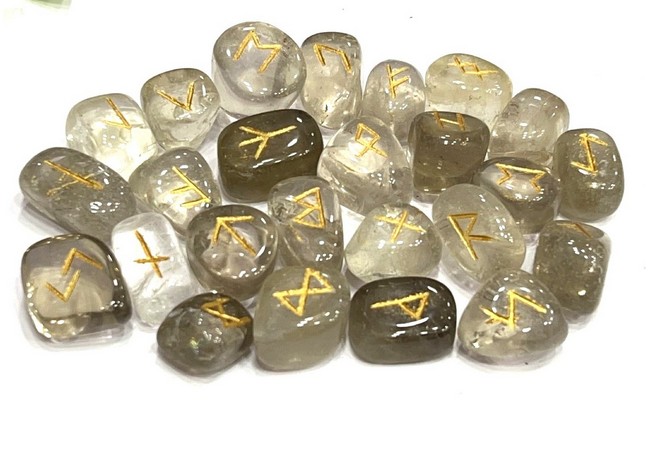 Smoky Quartz Rune Set