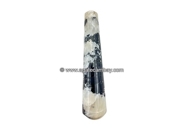 Gemstone Rainbow Moonstone Plain Massage Wand