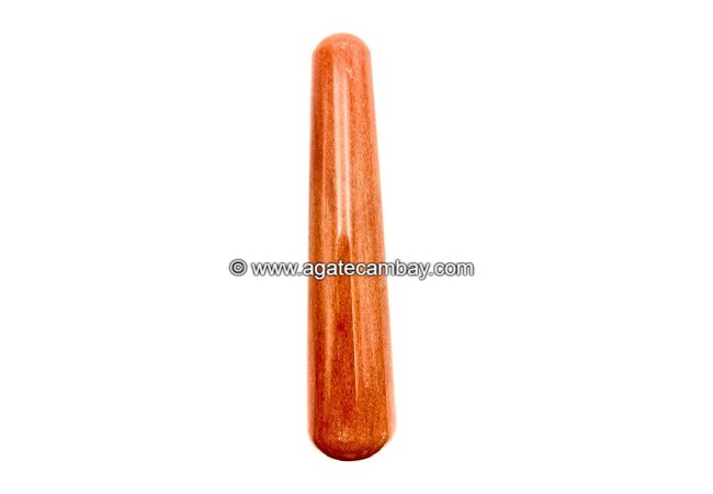 Gemstone Red Aventurine Plain Massage Wand