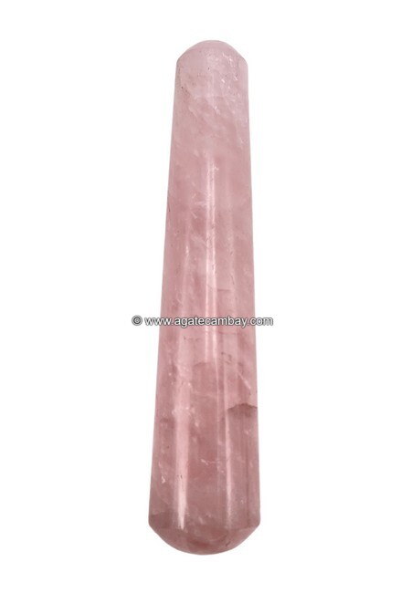 Gemstone Rose Quartz Plain Massage Wand