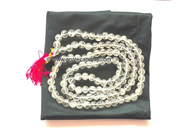 8 mm Clear Quartz Japa Mala Without Knotted
