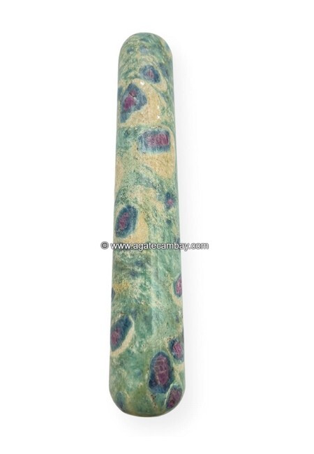 Gemstone Ruby Zoisite Plain Massage Wand