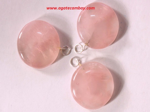 Rose Quartz Round Cabochone Pendant