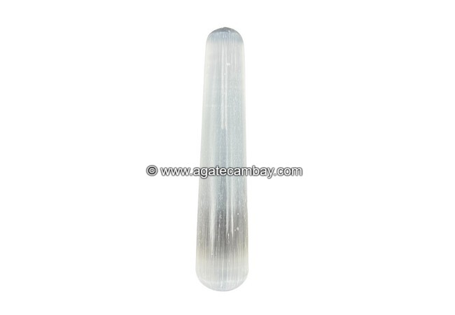 Gemstone Selenite Plain Massage Wand