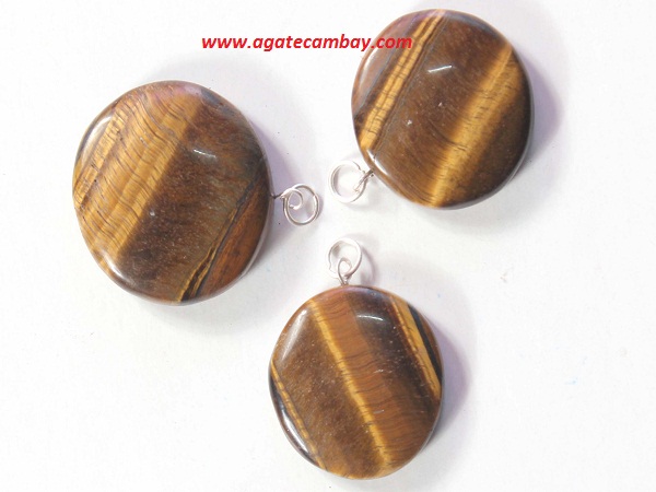 Tiger Eye Round Cabochone Pendant