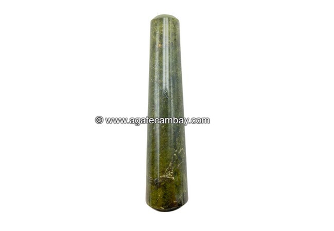 Gemstone Vesuvianite Plain Massage Wand