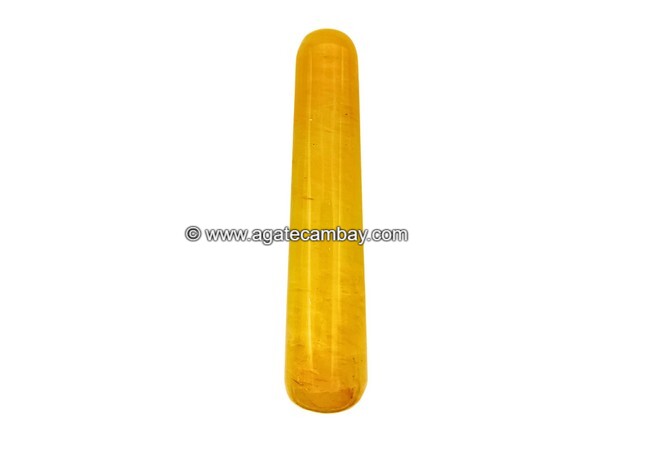 Gemstone Yellow Aventurine Plain Massage Wand