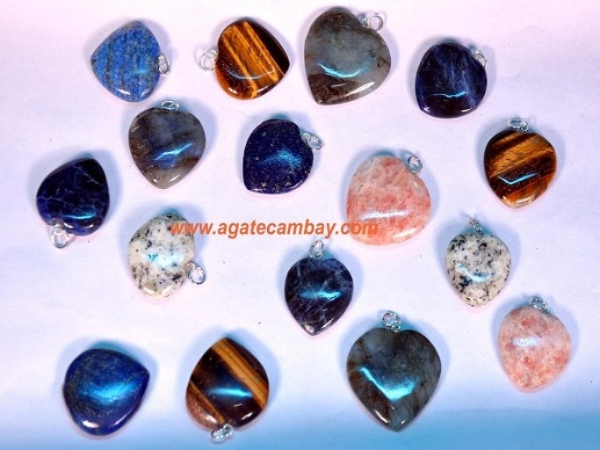 Gemstone Heart Pendants