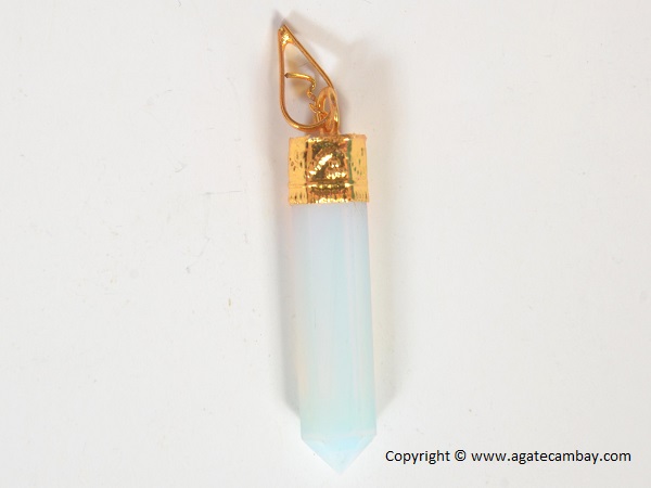 Opalite Pencil Point Pendant With Gold Plated