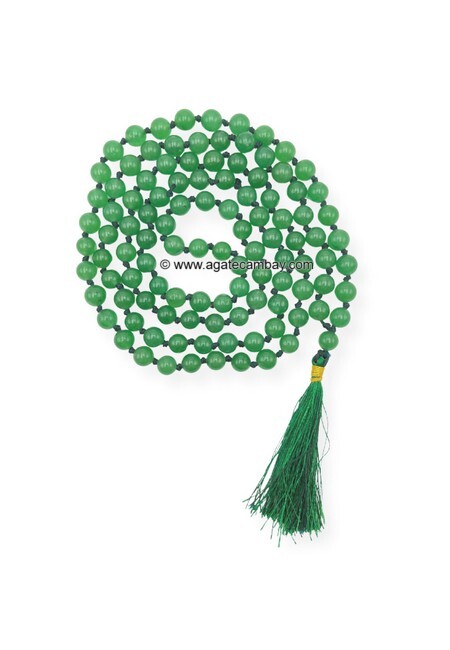 8 mm Green Aventurine Japa Mala With Hand Knotted