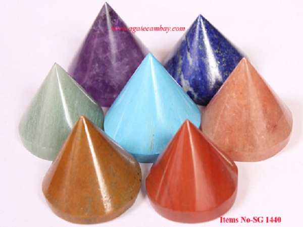 Chakra Conical Pyramid Set