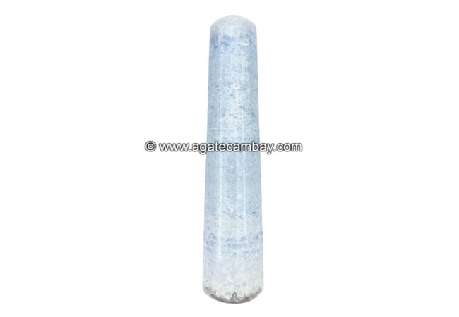 Gemstone Blue Celestite Plain Massage Wand