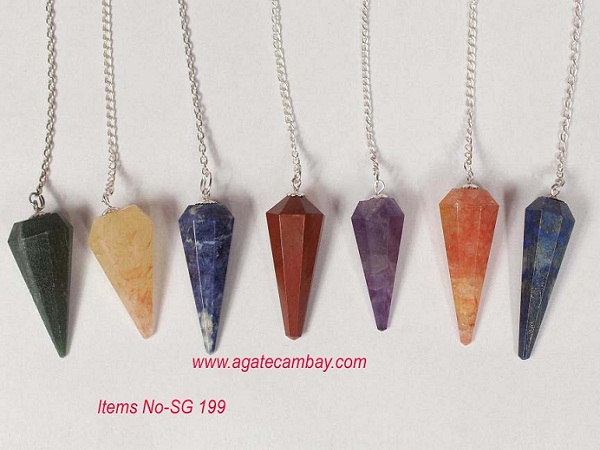 Chakra Facetted Pendulum Set