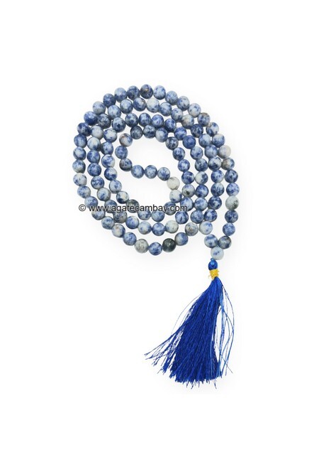 8 mm Sodalite Japa Mala Without Knotted
