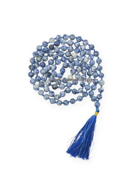 8 mm Sodalite Japa Mala With Hand Knotted