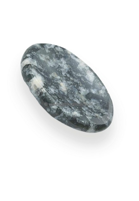 Black and White Tourmaline Worry Stone