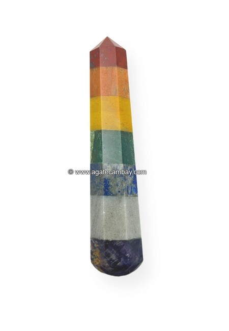 Gemstone Seven Chakra Bonded Facet Massage Wand