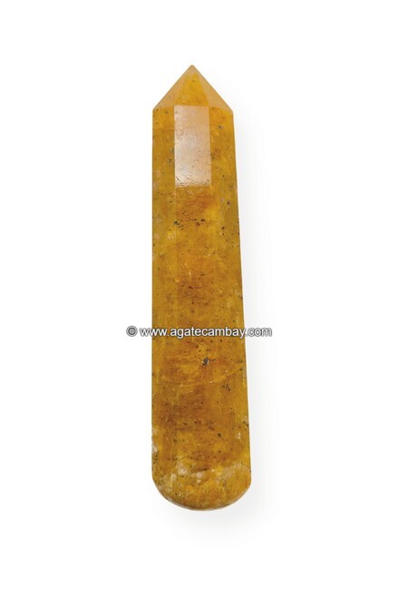 Gemstone Golden Quartz Facet Massage Wand