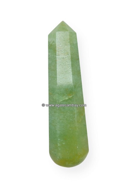 Gemstone Green Aventurine  Facet Massage Wand
