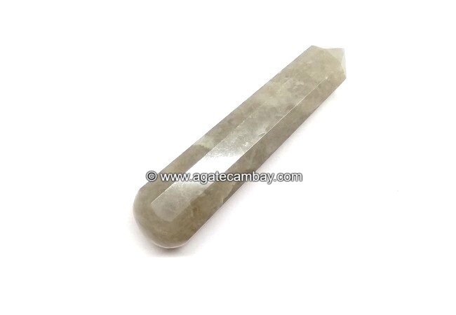 Gemstone Indian Smoky Quartz Facet Massage Wand