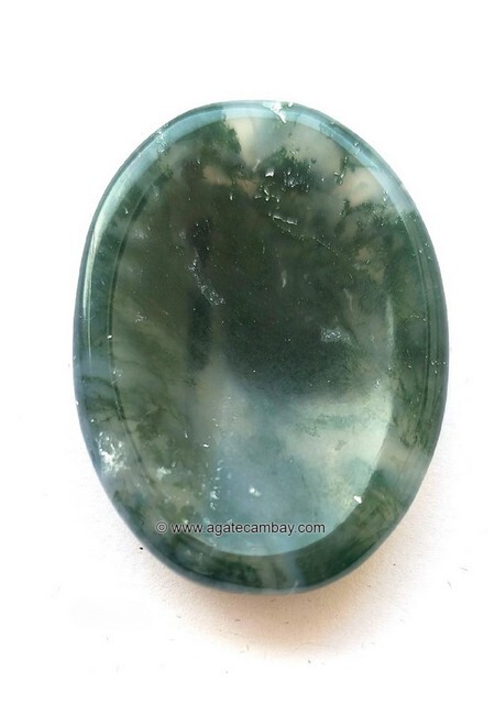 Moss Agate Worry Stone