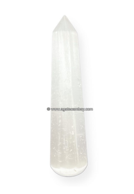 Gemstone Selenite Facet Massage Wand