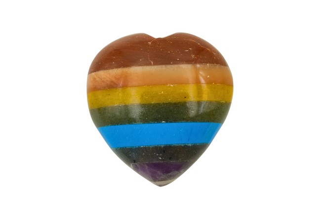Gemstone Seven Chakra Bonded Heart