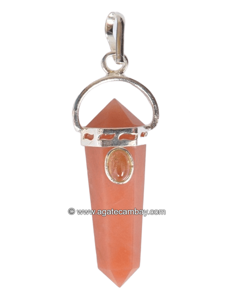 Red Aventurine With Moonstone Dpoint Pendant