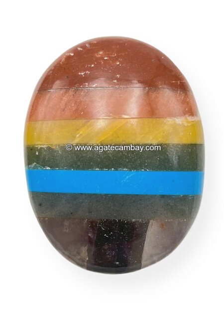 Seven Chakra (Bonded) Palm Stone