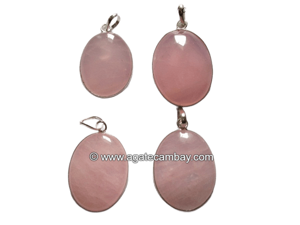 Rose Quartz Oval Pendants
