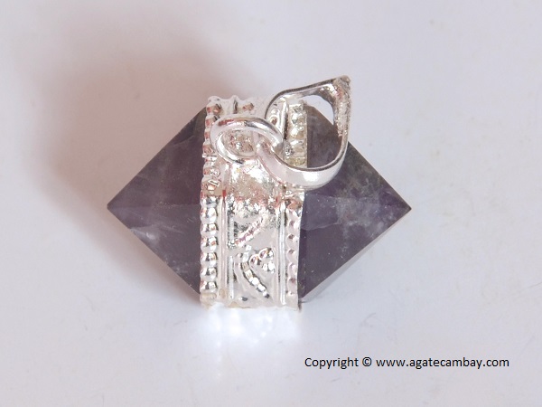 Amethyst Silver Platted Herkimer Diamonds Pendant